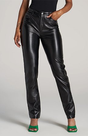 Black women's leather pants